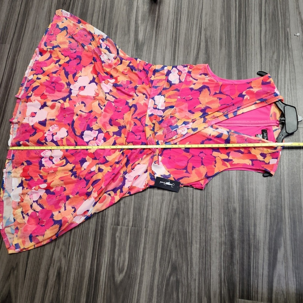Jessica Howard Floral Surplice Neck Midi Pink Dress Womens Size 18W NWT - Picture 8 of 9